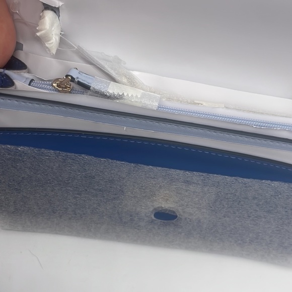 Kate Spade Gemma Cross Body Gold Chain Leather Fresh Blue NWT - Picture 9 of 12